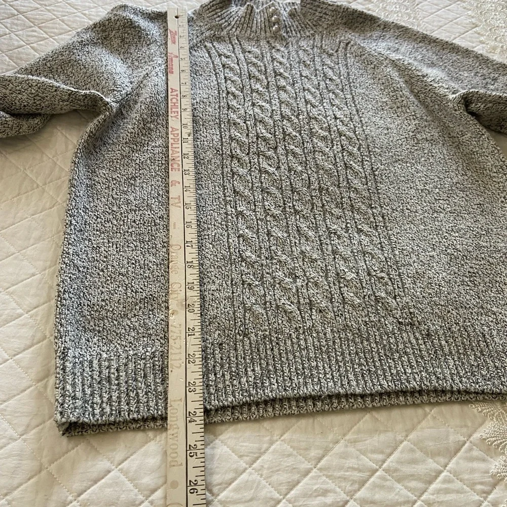 Karen Scott Heathered Gray Mock Neck Sweater Size PL - Picture 10 of 10